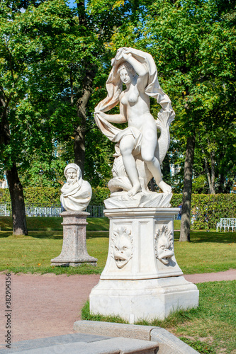 Statues in Catherine park in Tsarskoe Selo (Pushkin), Saint Petersburg, Russia