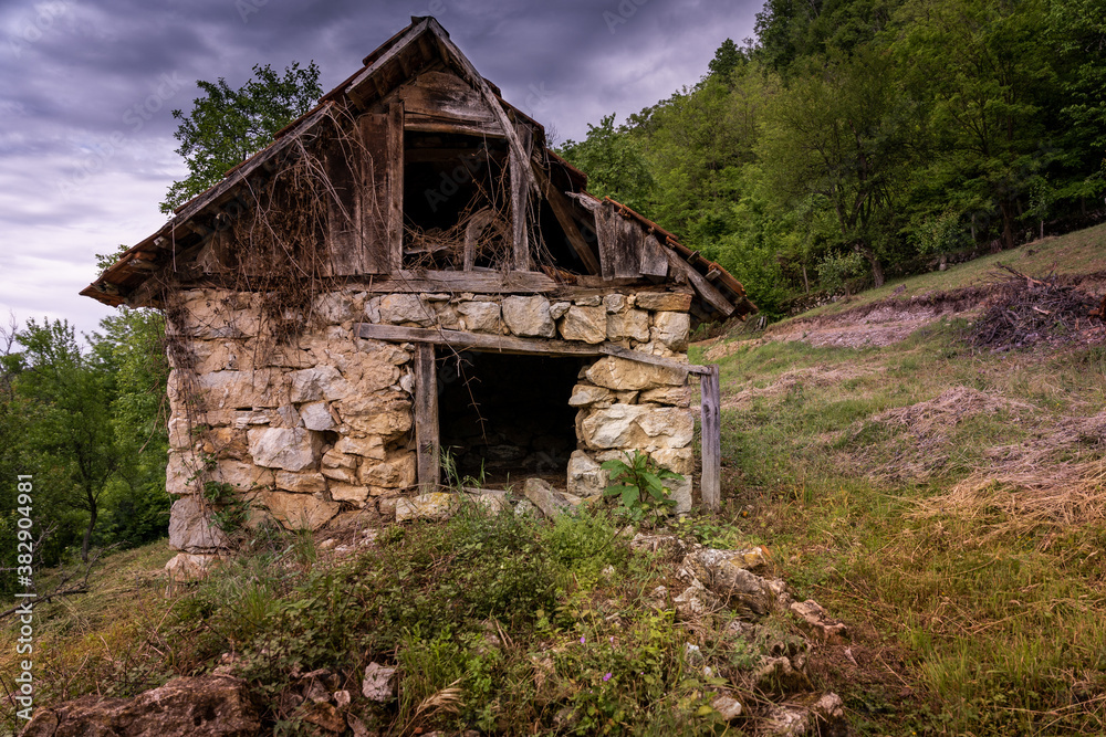 Old rundown house in the countryside