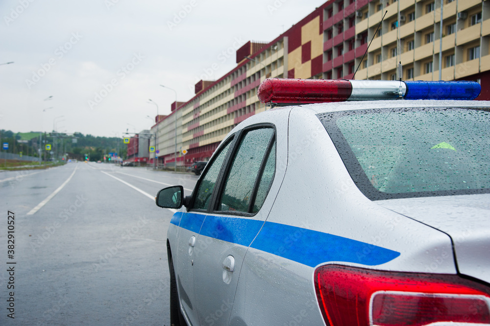 Fototapeta premium Police car during patrol service