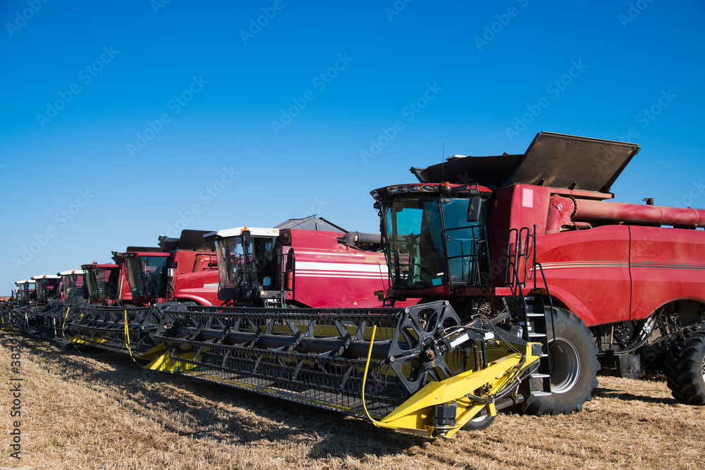 Combine harvesters ready for harvest Combine harvesters ready for harvest