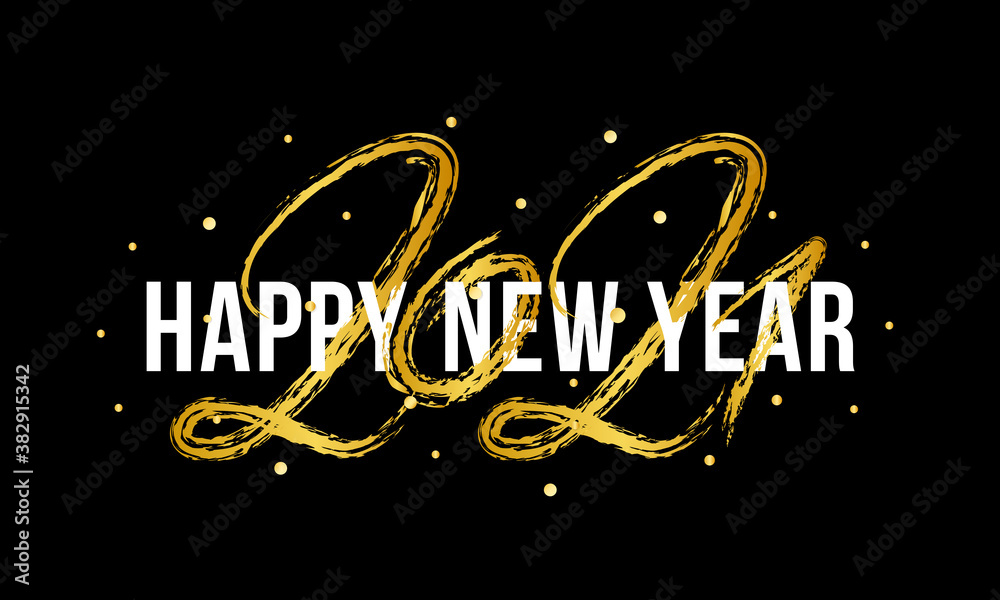 Vector Illustration 2021 HAPPY NEW YEAR of the Ox hand drawn text lettering with gold sparkle glitter, confetti. Typography poster, banner, greeting card, print, template design for Merry Christmas Vector Illustration 2021 HAPPY NEW YEAR of the Ox hand drawn text lettering with gold sparkle glitter, confetti. Typography poster, banner, greeting card, print, template design for Merry Christmas