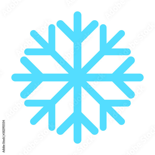 Blue snowflake icon. Freeze symbol. Vector illustration isolated on white background.