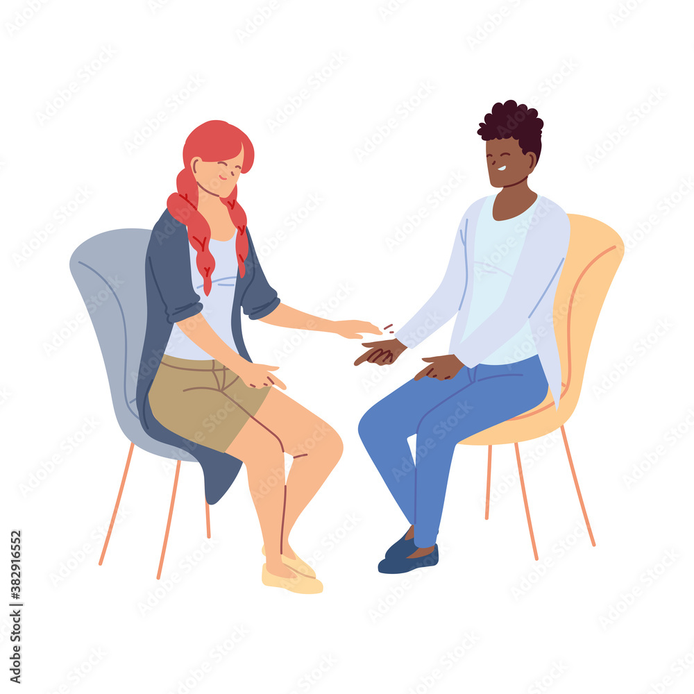 couple in love talking sitting on a chair couple in love talking sitting on a chair