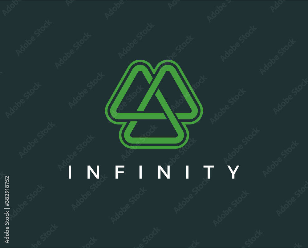 minimal infinity logo template - vector illustration