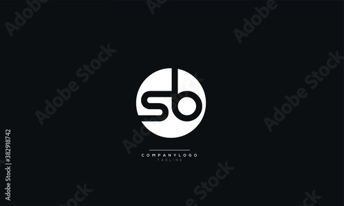 White sb Letter Business Logo Design Alphabet Icon Vector Monogram photo