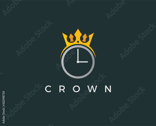 minimal time logo template - vector illustration