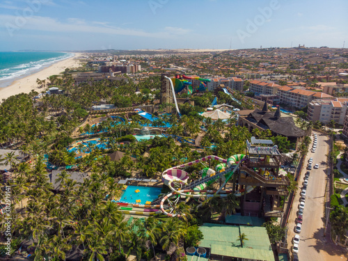 Aerial view of waterpark in the city of Aquiraz, Brazil. photo