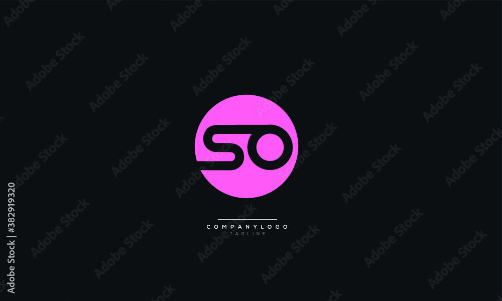 Pink SO Letter Business Logo Design Alphabet Icon Vector Monogram Pink SO Letter Business Logo Design Alphabet Icon Vector Monogram