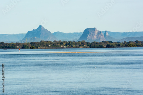 The Glasshouse Mountains from Bribie Island