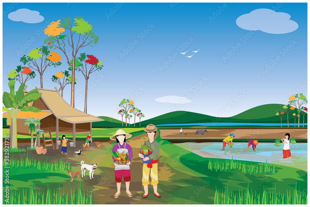 agriculturist at countryside vector design agriculturist at countryside vector design