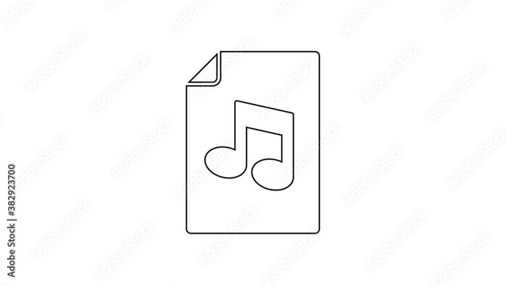Black line Music book with note icon isolated on white background. Music sheet with note stave. Notebook for musical notes. 4K Video motion graphic animation Black line Music book with note icon isolated on white background. Music sheet with note stave. Notebook for musical notes. 4K Video motion graphic animation