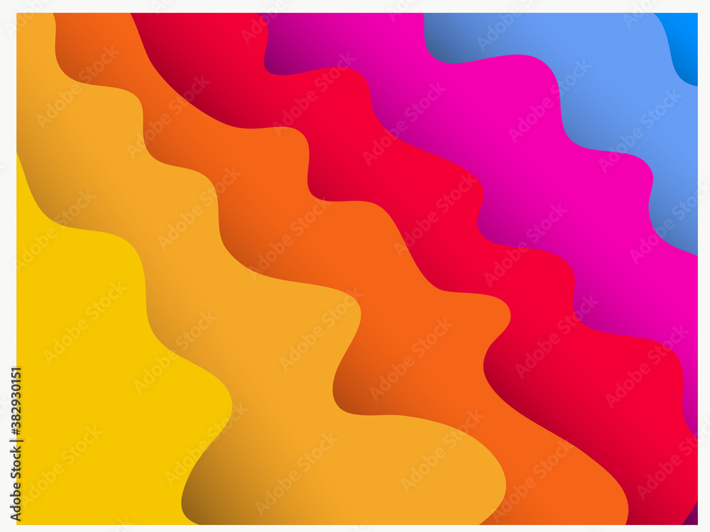 Abstract colorful background with vibrant colors and shadow for a depth. Vector illustration.