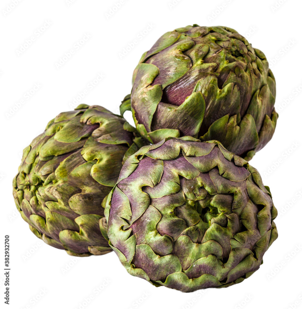 Fototapeta premium Artichokes on white background