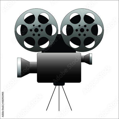 movie camera and film reel