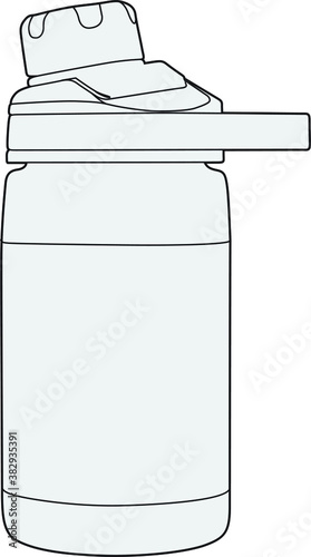 Professional Drink Bottle Vector / Line Drawing. Icon, Logo, Design, Element