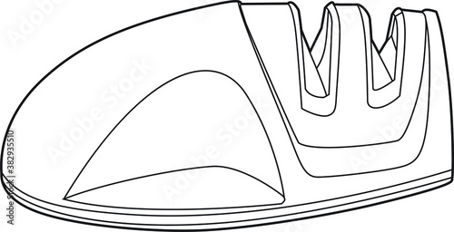 Professional Knife Sharpener Vector / Line Drawing. Icon, Logo, Design, Element