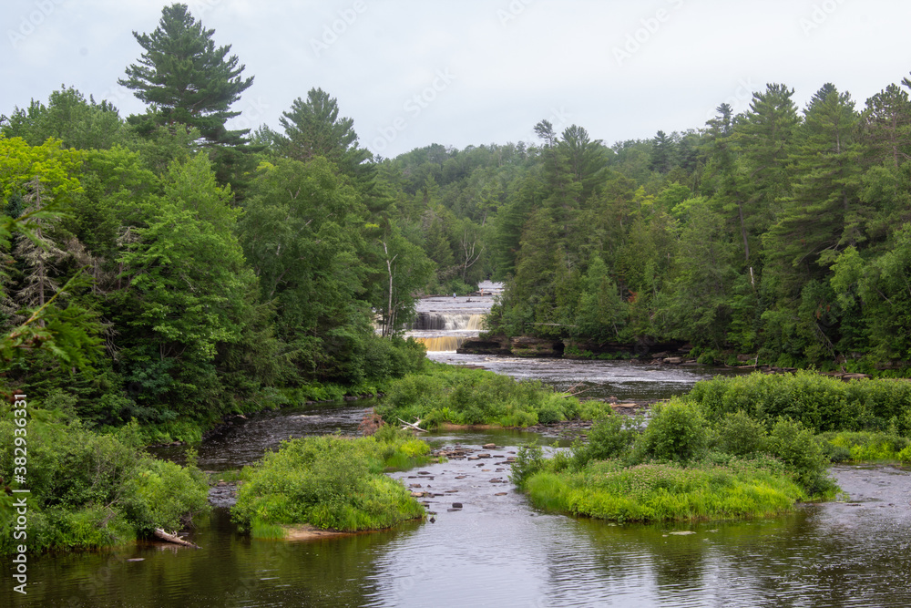 Lower falls at Tahquamenon Falls State Park in summer Michigan Lower falls at Tahquamenon Falls State Park in summer Michigan