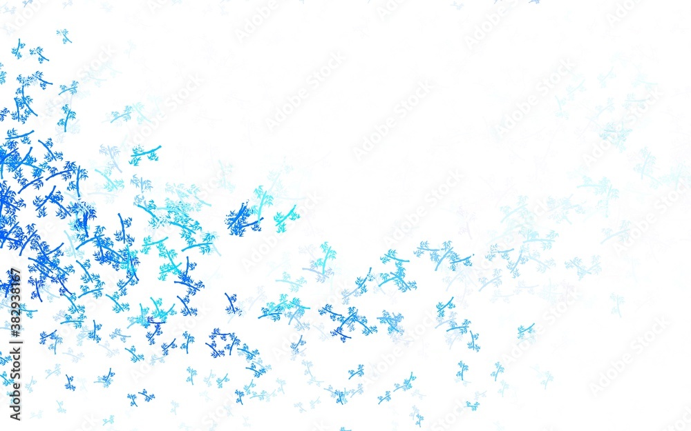 Light BLUE vector natural backdrop with branches.