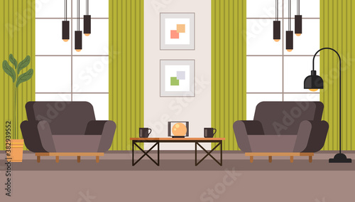 Living room interior furniture concept. Vector flat graphic design illustration