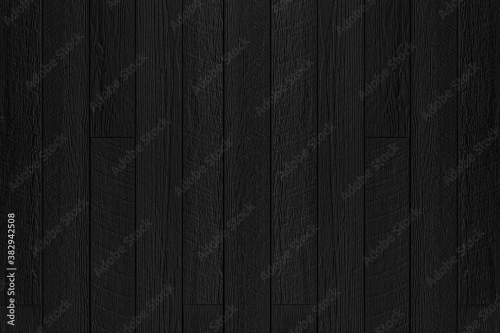 Wood plank black timber texture and seamless background - obrazy, fototapety, plakaty 
