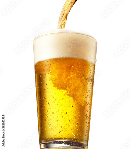 Golden beer splash