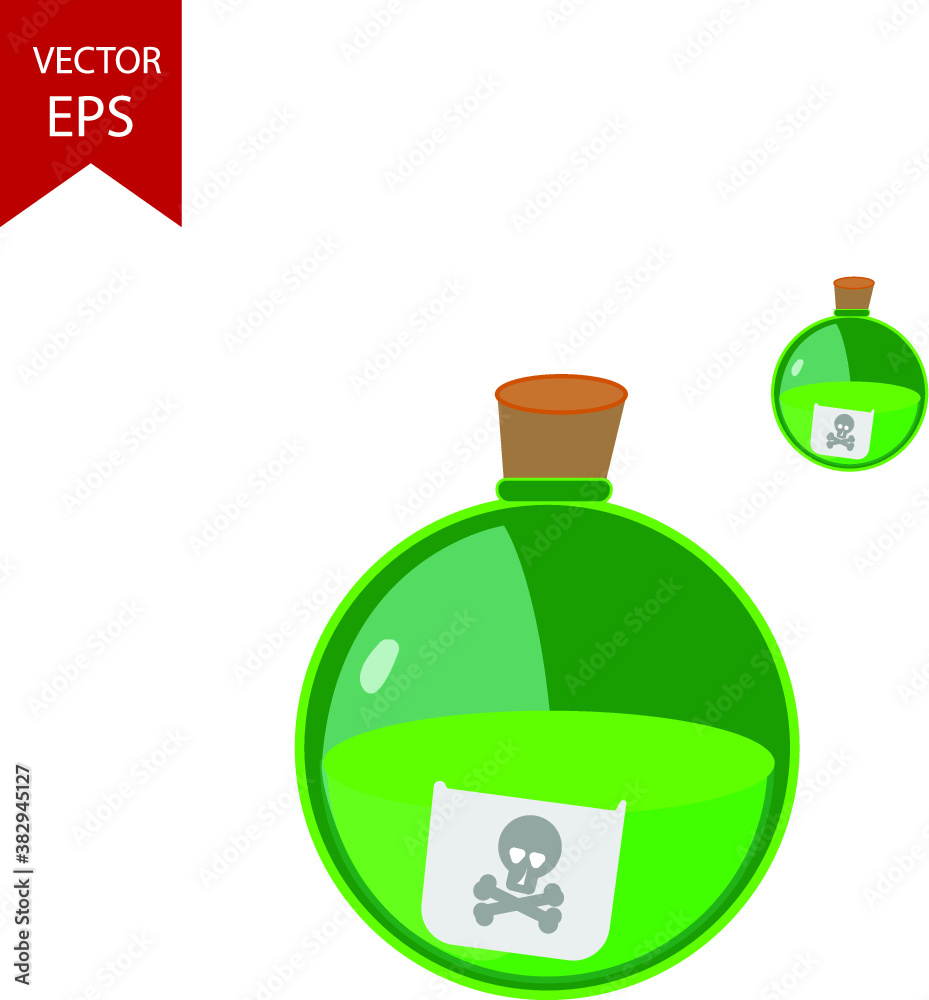 Green Deadly potion, Halloween Vector Green Deadly potion, Halloween Vector