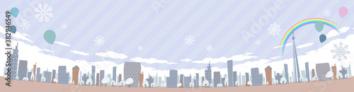 Townscape winter_rainbow city wide