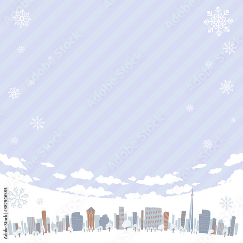Townscape winter_sky square