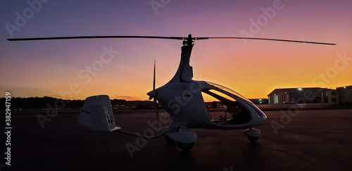 Our Gyrocopter after sunset flight photo