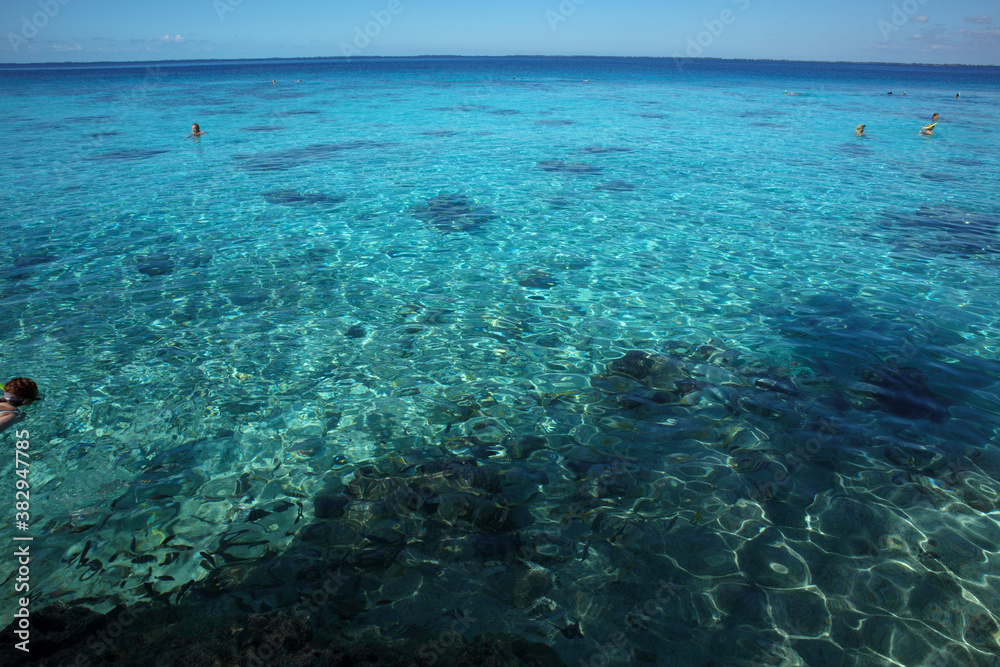 Azure water of the Caribbean sea. Cuba.