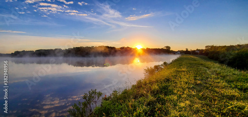 foggy sunrise