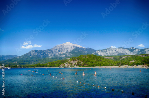 Gulet yachts anchored in the harbor of Phaselis photo