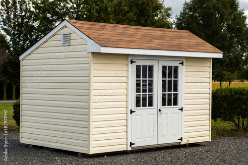 light yellow shed