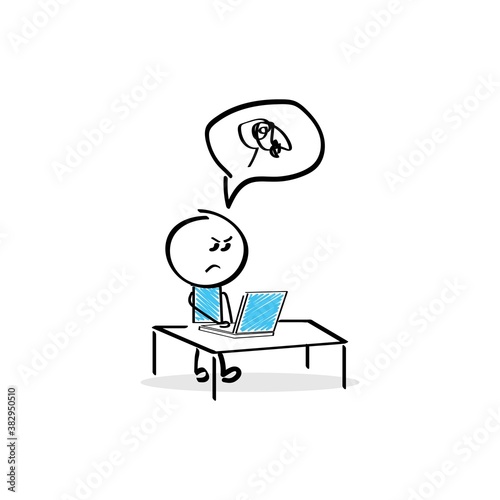 StickMan Figure Mood Home Office