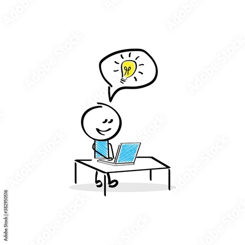 StickMan Figure Mood Home Office