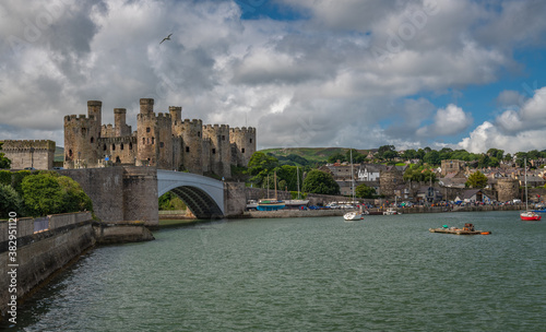 Conwy Castle and harbour, Conwy, North Wales, UK