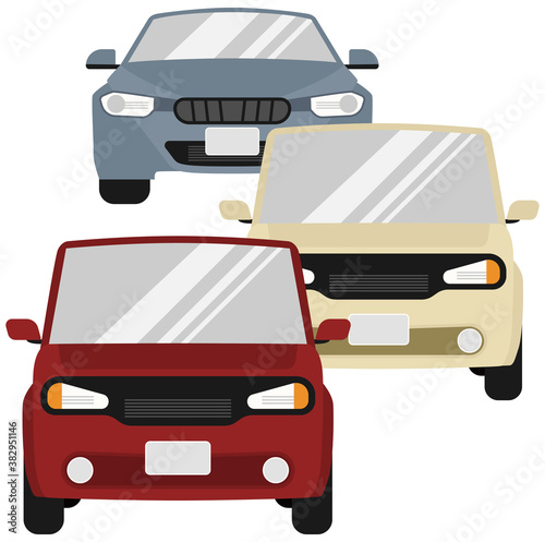 渋滞する車のイラスト