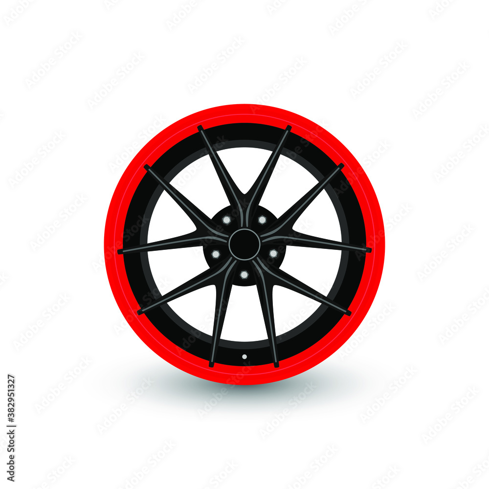 Car wheel icon. Car rim icon isolated on white background. Simple illustration of car wheel vector icon for web design isolated on white background