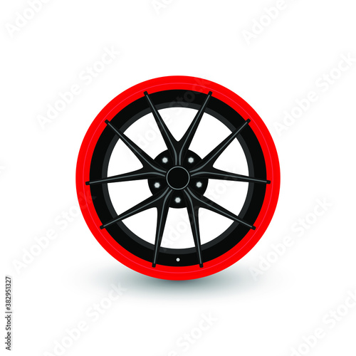 Car wheel icon. Car rim icon isolated on white background. Simple illustration of car wheel vector icon for web design isolated on white background