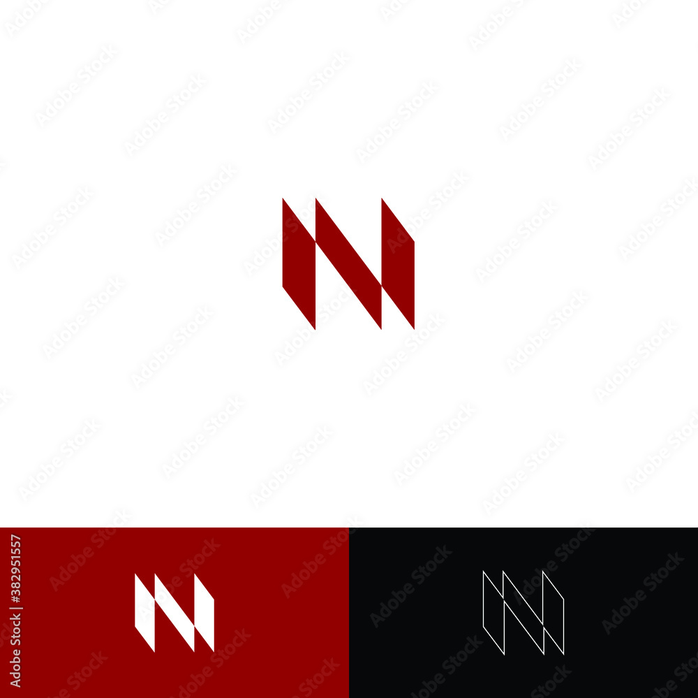 letter N shape design logo