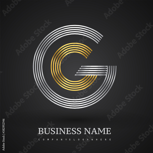 Letter CG logo design circle G shape. Elegant silver and gold colored, symbol for your business name or company identity.