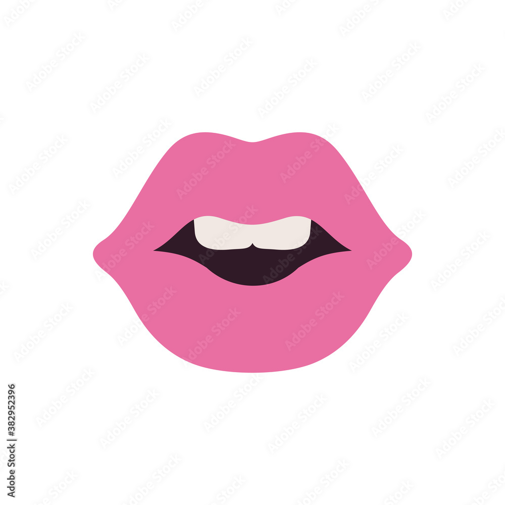 Pink lips illustration, flat design style - Vector Pink lips illustration, flat design style - Vector