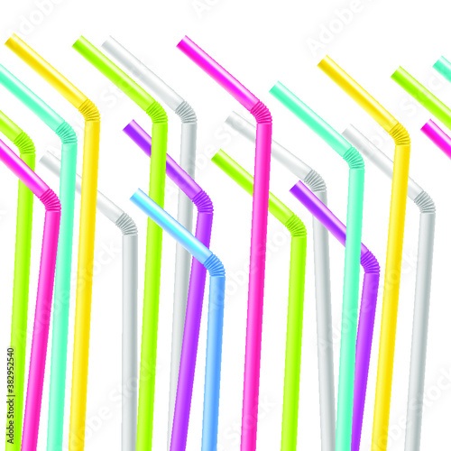 Colorful drinking straws. Straws for beverage. Vector illustration isolated on white background