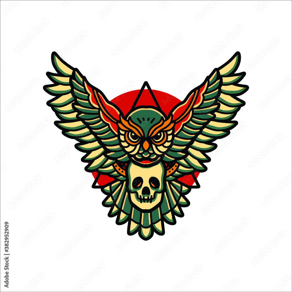 Fototapeta premium owl illustration vector design