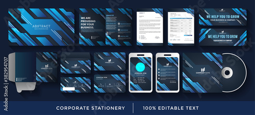 Modern business branding identity colorful stationery set