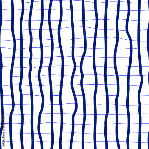 Hand drawn black art brush striped seamless pattern
