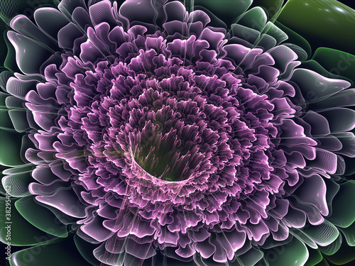 Abstract fractal flower  computer-generated illustration.