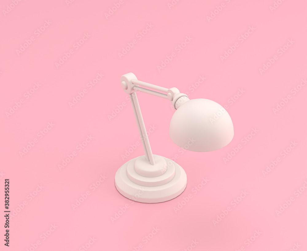Isometric 3d Icon, a desk lamp in flat color pink studio ,single color white, cute toylike office objects, 3d rendering Isometric 3d Icon, a desk lamp in flat color pink studio ,single color white, cute toylike office objects, 3d rendering