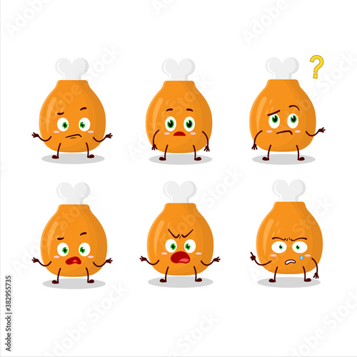 Cartoon character of chicken thighs with what expression