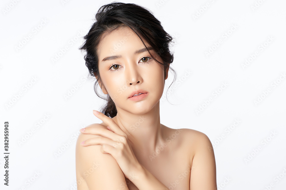 Beautiful young asian woman with clean fresh skin on white background, Face care, Facial treatment, Cosmetology, beauty and spa, Asian women portrait Beautiful young asian woman with clean fresh skin on white background, Face care, Facial treatment, Cosmetology, beauty and spa, Asian women portrait